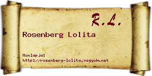 Rosenberg Lolita névjegykártya